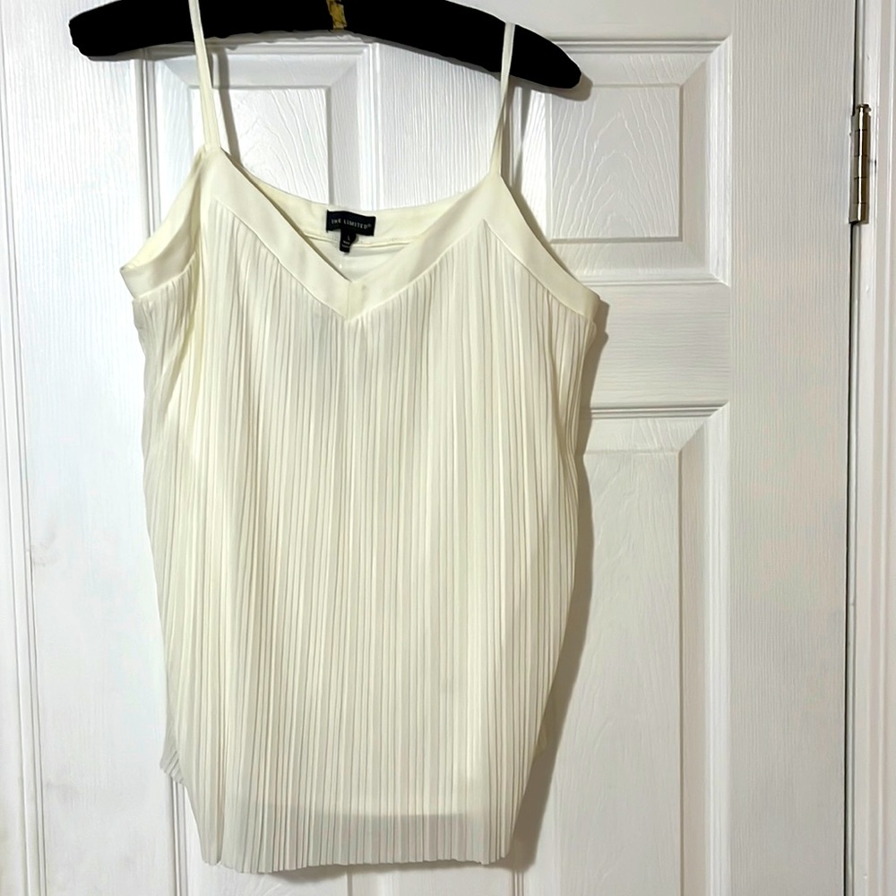 Womens The Limited Pleated Camisole in Ivory size large. NWT